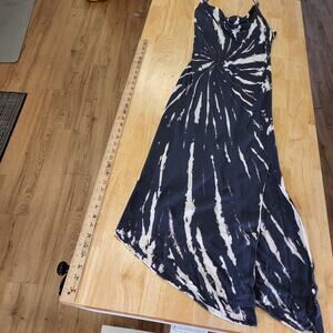 Fourteen & 9th Cowell Neckline Spaghetti Strap Jersey Knit Black Tie Dye Maxi